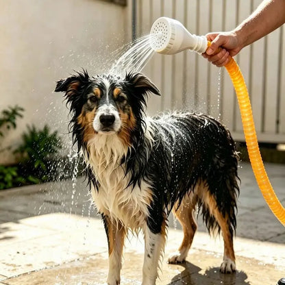 Universal Pet Grooming Shower Head Sprayer - Multi-Hole Spray Attachment for Dog and Cat Bathing, Silicone and ABS Construction, 68-Inch Flexible Hose for Bathtub or Sink