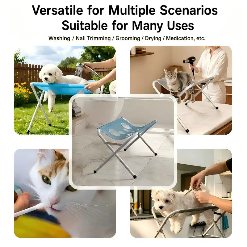 Foldable Pet Bathing Stand – Cat and Dog Bath Hammock, Anti-Movement and Scratch-Resistant, Ideal for Medicine Administration and Bathing