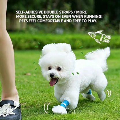 Disposable Dog Boots for Paw Protection - 20 Pack Adjustable Self-Adhesive Pet Shoes for Indoor and Outdoor Use