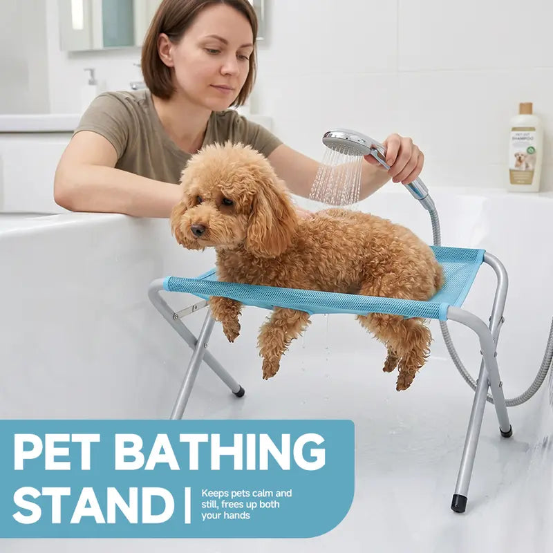 Foldable Pet Bathing Stand – Cat and Dog Bath Hammock, Anti-Movement and Scratch-Resistant, Ideal for Medicine Administration and Bathing