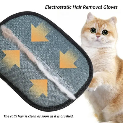 Electrostatic Pet Hair Removal Gloves - Reusable Double-Sided Grooming Mitt for Cats and Dogs, Efficient Hair Removal and Grooming Solution for Furniture and Carpets