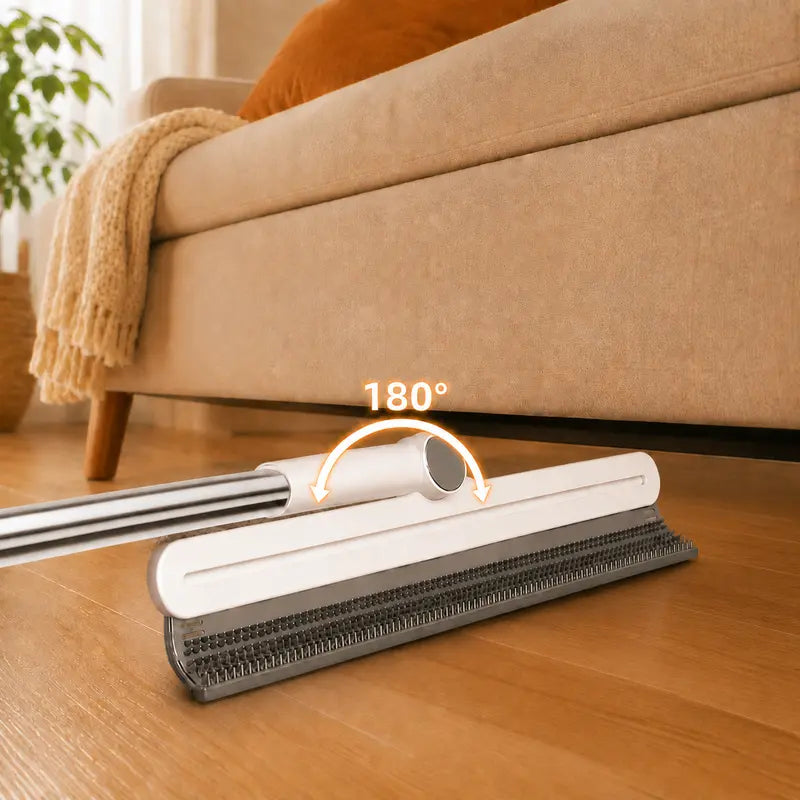 Professional Pet Hair Remover Rake and Scraper with 180° Rotating Design, Reusable Wet/Dry Squeegee, Silicone Scrubber for Carpets, Couches, Hardwood Floors, Bathrooms, and Pet Areas - Lint Roller Alternative for Rugs, Beds, Mats, and Furniture