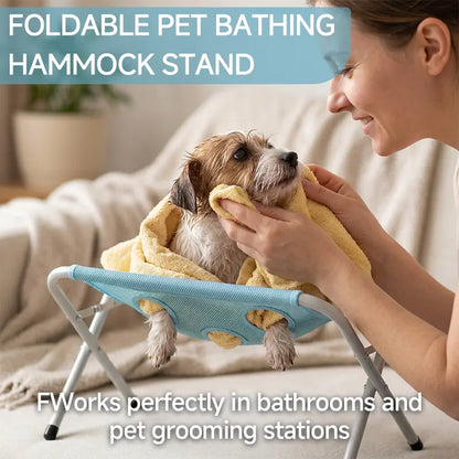 Foldable Pet Bathing Stand – Cat and Dog Bath Hammock, Anti-Movement and Scratch-Resistant, Ideal for Medicine Administration and Bathing