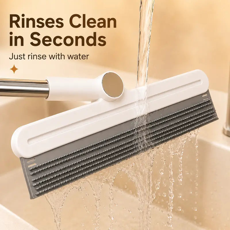 Professional Pet Hair Remover Rake and Scraper with 180° Rotating Design, Reusable Wet/Dry Squeegee, Silicone Scrubber for Carpets, Couches, Hardwood Floors, Bathrooms, and Pet Areas - Lint Roller Alternative for Rugs, Beds, Mats, and Furniture